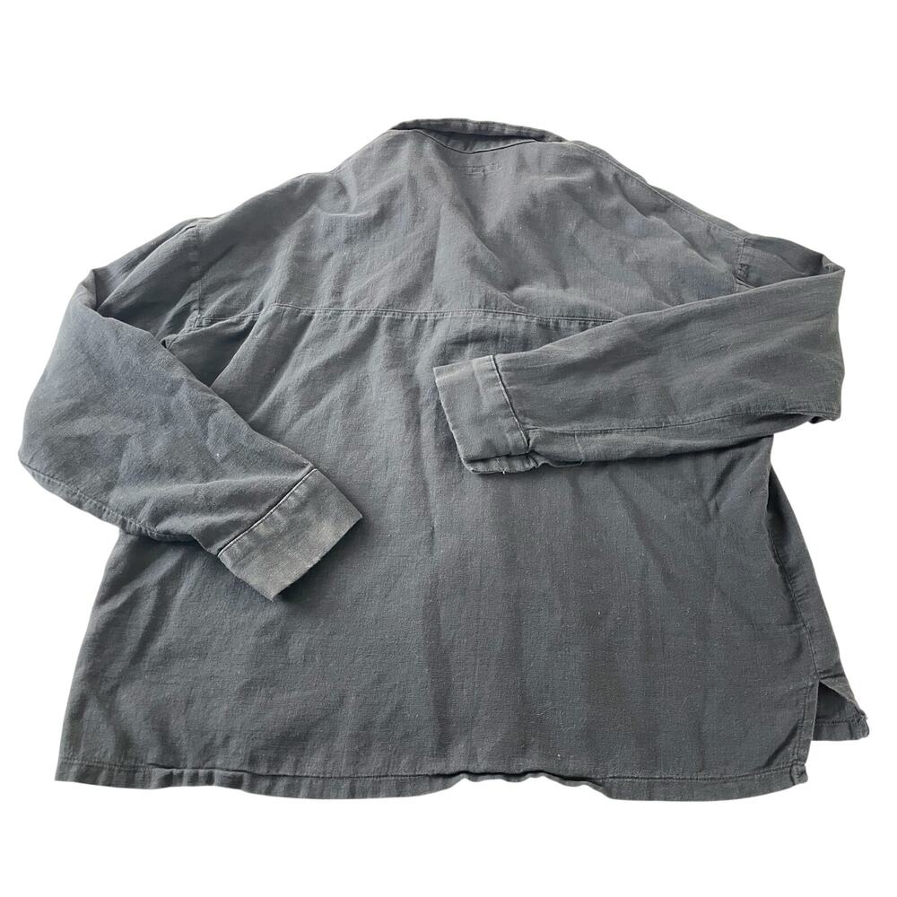Women's Lurdes Bergada Faded Black Cropped Cotton Button Down Size Large - Picture 5 of 6